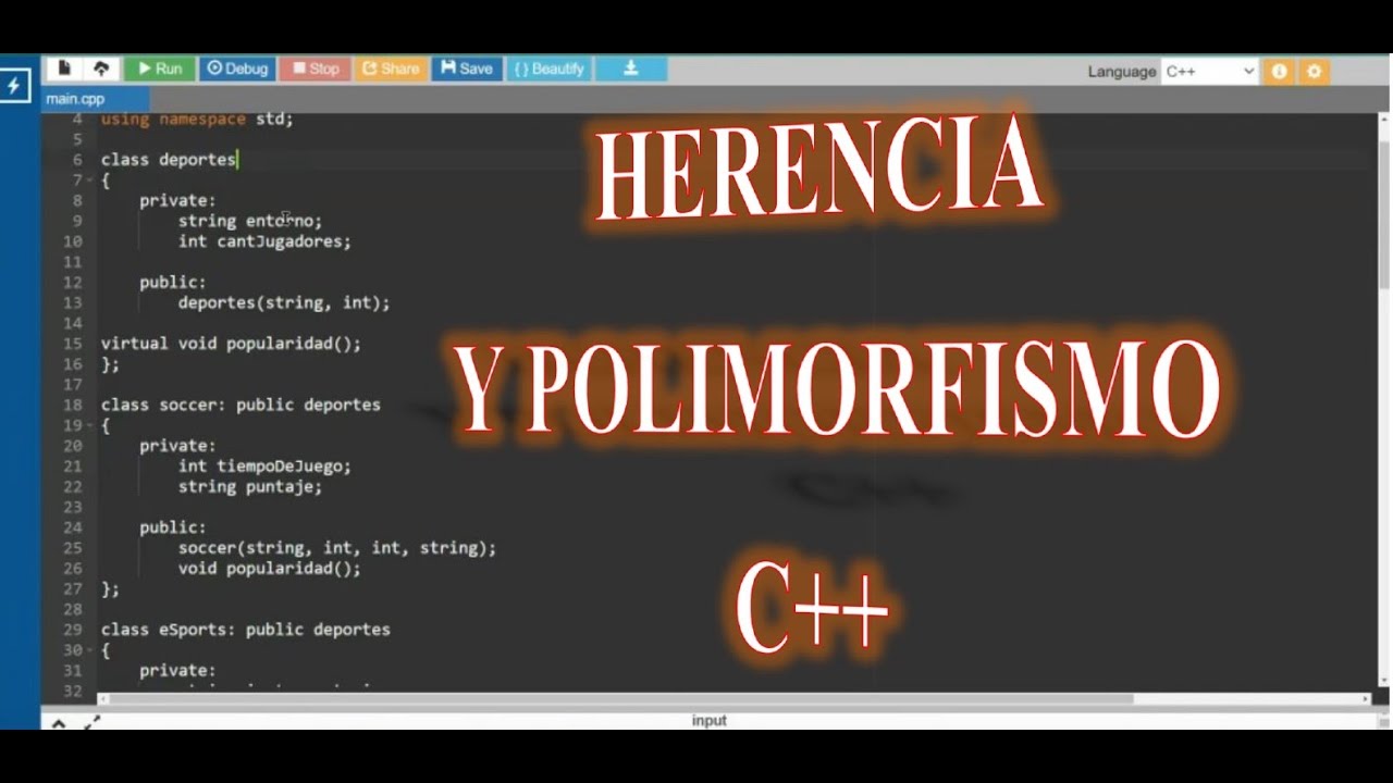 Herencia y Polimorfismo Programación Orientada a Objetos // Conceptos básicos y ejemplo en C++ Herencia y Polimorfismo Programación Orientada a Objetos // Conceptos básicos y ejemplo en C++