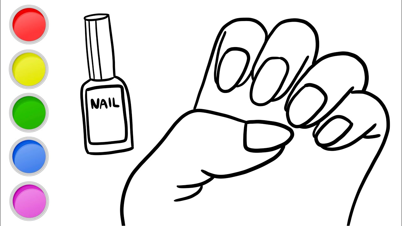 nail art! Let's paint nails togetherㅣEasy coloring and drawing for kids ...
