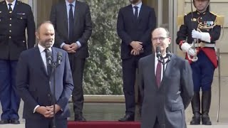 Cérémonie de passation de pouvoir à Matignon entre Édouard Philippe et Jean Castex | Gouvernement