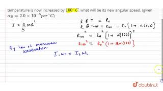 A uniform solid brass sphere is rotating with angular speed `omega_0` about a diameter. If its