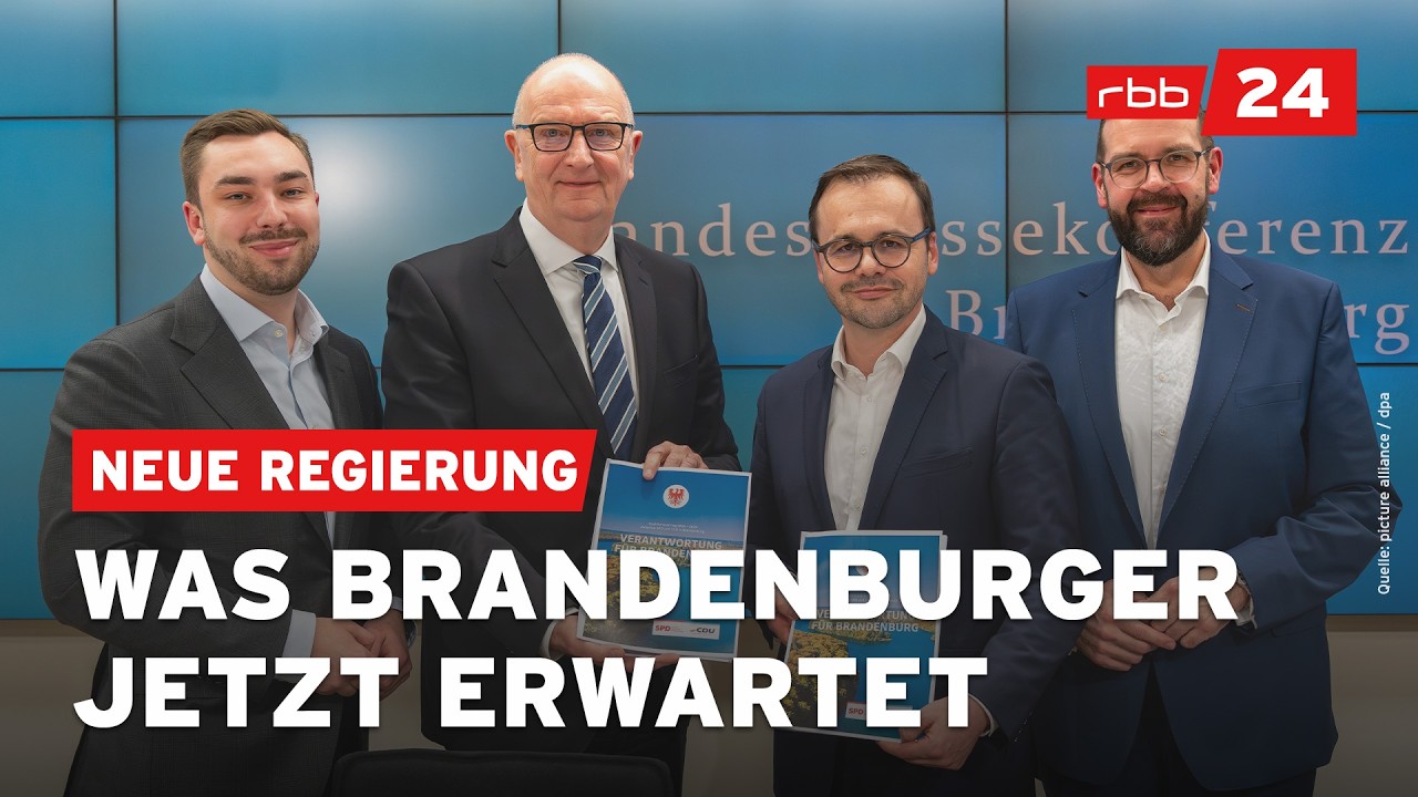 Neue Regierung in Brandenburg: SPD und CDU stellen Koalitionsvertrag vor | rbb24 Spezial
