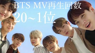 【BTS】MV再生回数ランキング10億超え20~1位(〜2021.9.23)