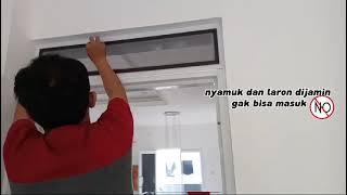 cara pasang kawat nyamuk fiberglass di kusen aluminium #kawatnyamuk #rumahminimalis #fyp #indonesia