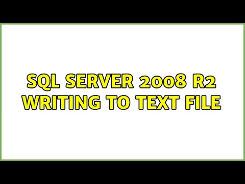 SQL Server 2008 R2 Writing To Text File