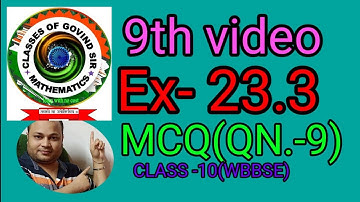 class 10 chapter 23.3 page 311 question no.9 (A) maths ganitprakash wbbse trigonometry madhyamik MCQ