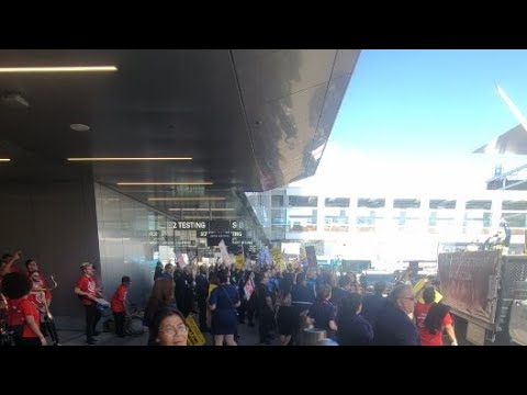 Worldwide Flight Attendants Day at LAX airport. Protest - YouTube