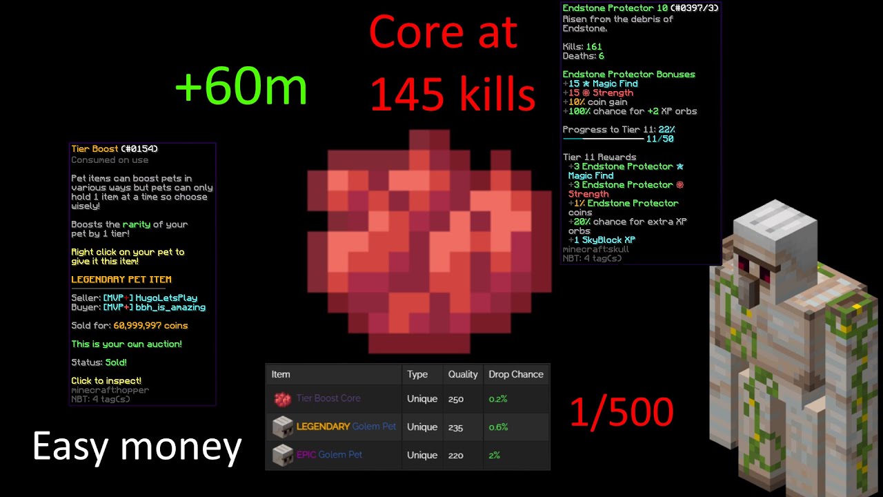I DROPPED my FIRST Tier Boost Core (Hypixel Skyblock - YouTube