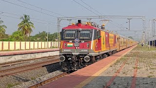 SWR's Beauty Contest Loco With Steam Type Honks Skips Navalur leading Vishwamanava Express