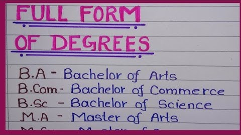 Full forms of B.A,B.Com,B.sc,M.A,M.com,M.sc, B.Ed,M.Ed,TET,B.Tech,JEE,NEET,LLB,LLM,BBA,MBA,MBBS, etc