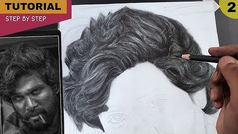 How to Draw Realistic Hair, (Tutorial), Pushpa Drawing