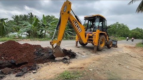 JCB 3DX Working to Government Pipeline Work in our Village | jcb video