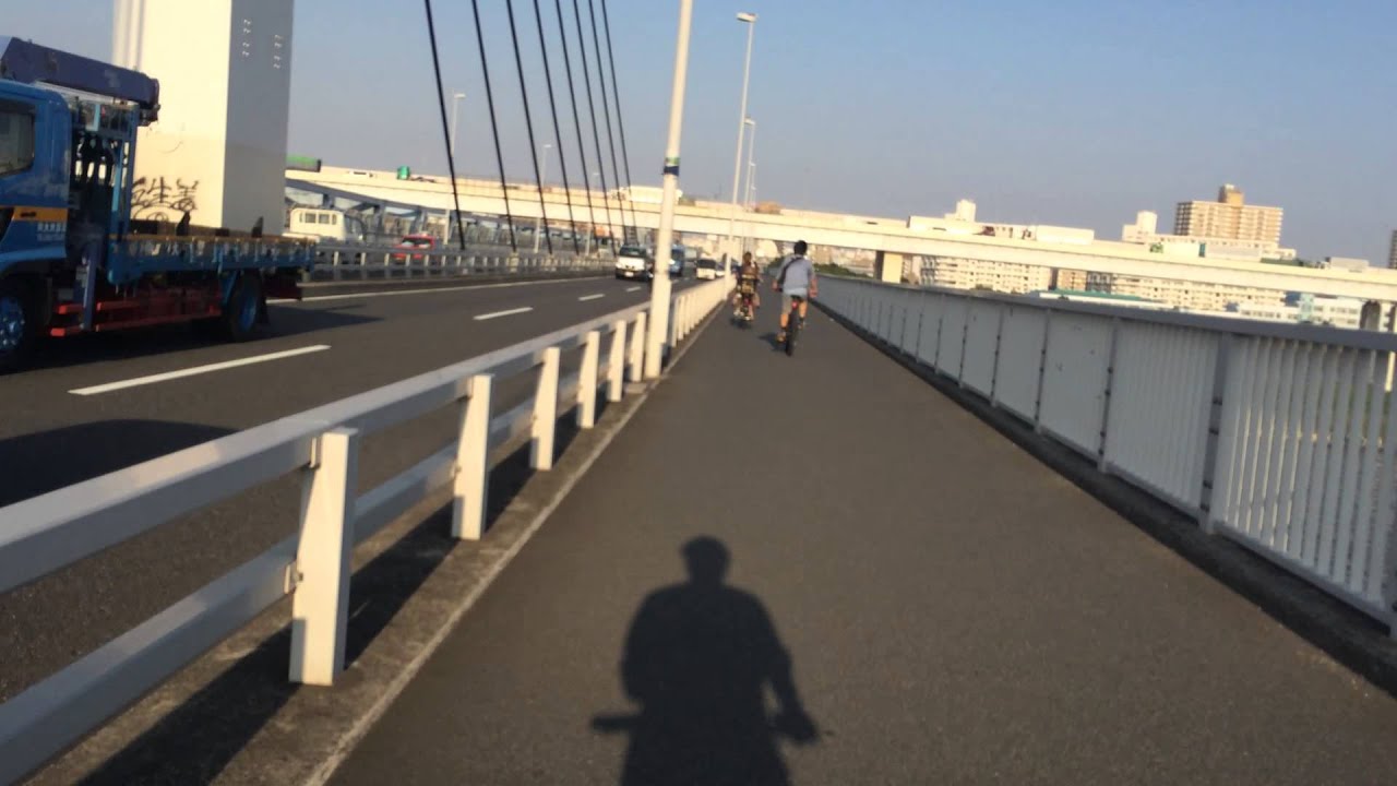 清砂大橋を自転車で渡るそして船堀街道方向へ サイクリング Youtube
