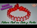 ♥ Tutorial:  Pulsera Fácil con Cinta y Perlas/Cuentas ♥