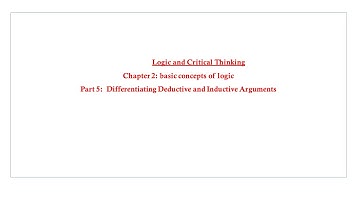 Chapter 2: Basic Concepts of Logic // Part 5 Differentiating  Arguments