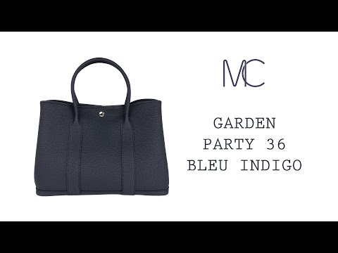 Hermès Garden Party 30 In Bleu Indigo Negonda With Palladium Hardware in  Blue