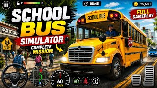 🚌 SCHOOL BUS SIMULATOR | PICKUP KIDS & COMPLETE SCHOOL DAY 🚍 | Full Gameplay screenshot 3