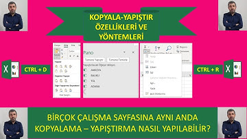KOPYALA, YAPIŞTIR ÖZELLİKLERİ VE YÖNTEMLERİ (Excel Dersleri/Eğitimleri Temelden Zirveye)