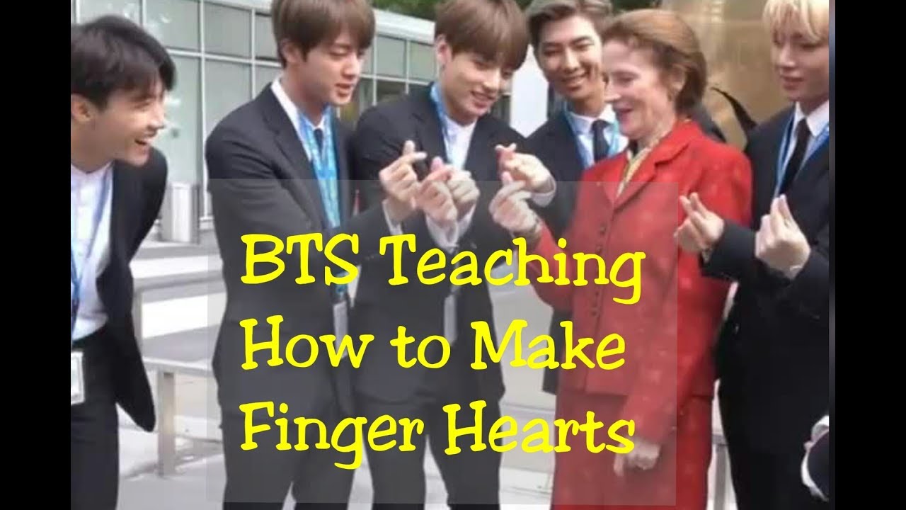 BTS Teaching How to Make Finger Hearts || Bts Finger heart || BtsxUnicef - YouTube