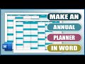 Create an ANNUAL PLANNER in MS Word | WORD TUTORIALS