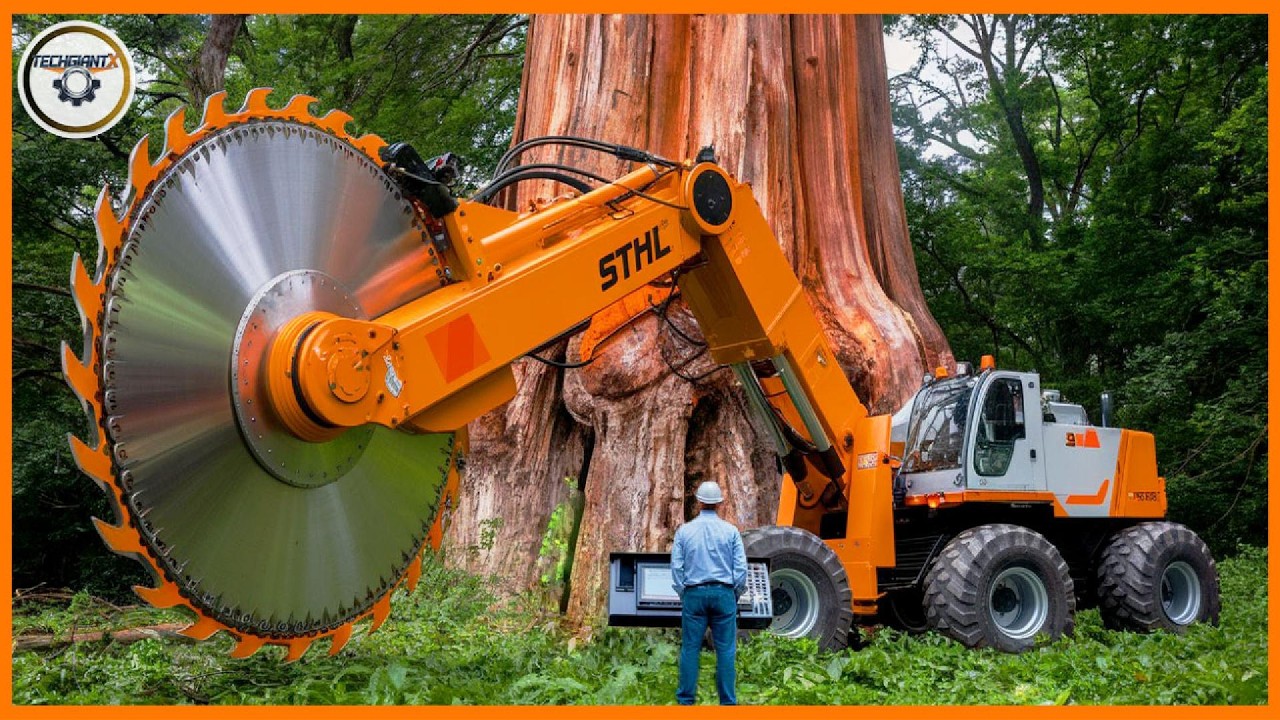 Extreme Dangerous Fastest Big Chainsaw Cutting Tree Machines | Monster ...