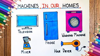 machines drawing|electrical appliances drawing|How to draw electric appliances