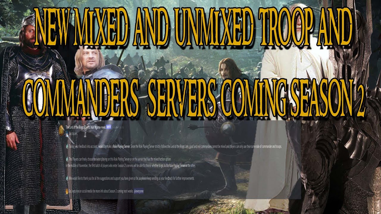 Lotr Rise To War: Roleplay and Nonroleplay Servers