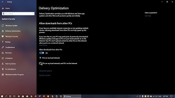 Windows 10 May November 2019 update Delivery optimization of Windows updates Upload and Download lim