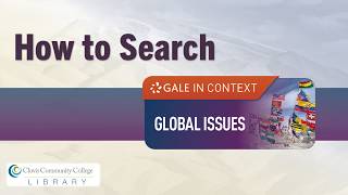 How to Search Global Issues in Context by Gale