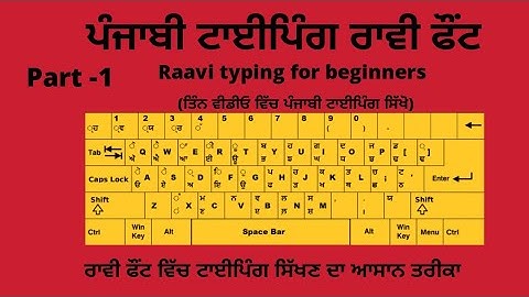 Punjabi Typing Classes/ Raavi font for beginners/ Learn Punjabi typing/ Psssb clerk Bharti  Part-1
