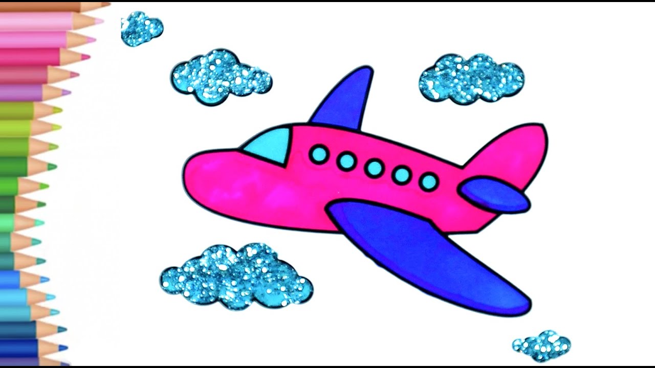 Flugzeug | Farben Lernen | Kleine Hände Malbuch