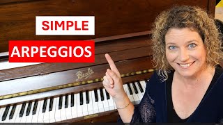 Simple BEGINNER Arpeggios (Piano tutorial 6 steps from begginer up)