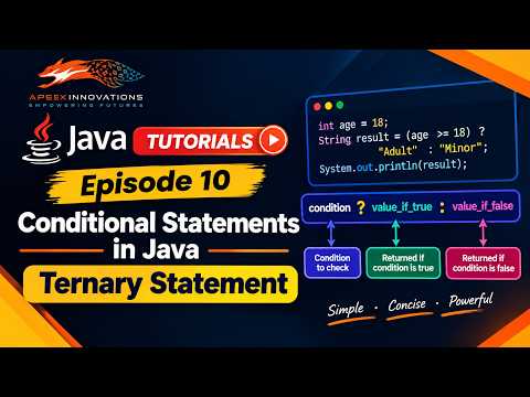Java Tutorials Episode 10: Conditional Statements in Java |Ternary Statement