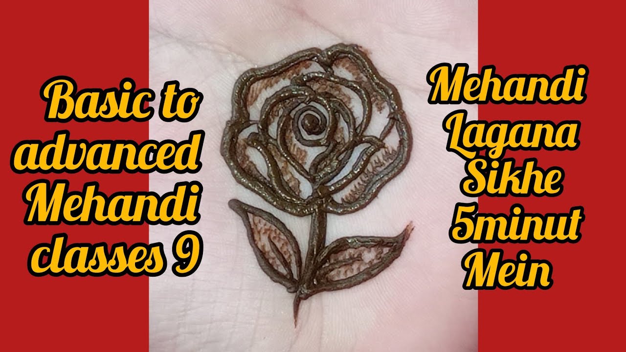 How to draw Rose 🌹 flower in mehandi 💫/Mehandi classes 9irenechumki