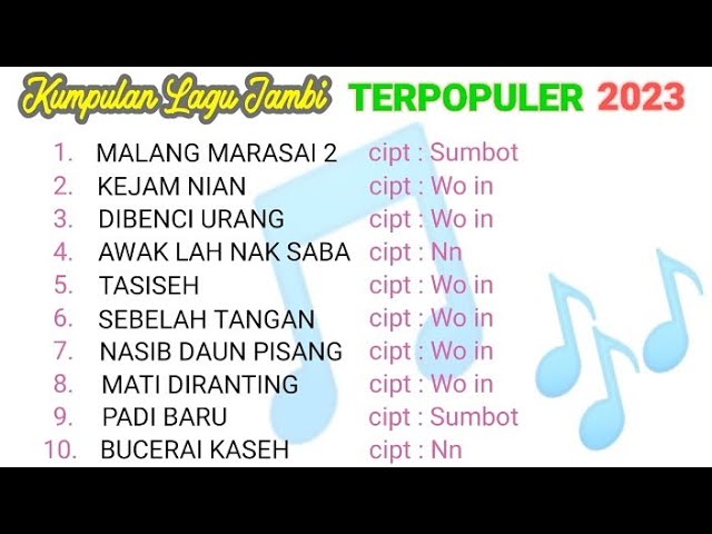 KUMPULAN LAGU WO IN - LAGU JAMBI TERBARU (official video mp3) class=