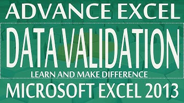 Data Validation - Advance Excel Program  2013 (Demo Module 01 Class#19)