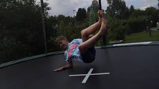 Trampoline jumping, slow motion