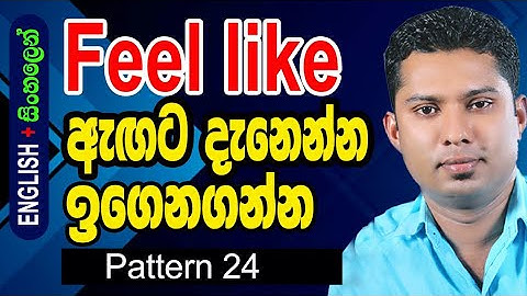 Practical English lessons in Sinhala / How to use "Feel like" / Sampath Kaluarachchi