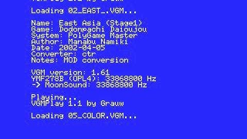 VGMPlay MSX: Dodonpachi Daioujou (OPL4)