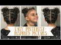 Easy beginner Pinterest inspired pigtail hairstyle tutorial for  curly short biracial toddler in 4K