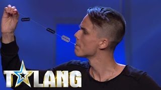 Ervin Veisz riskerar livet på scenen i Talang 2017 - Talang (TV4)