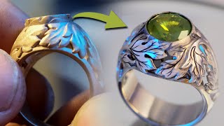 видео: Мужское кольцо с демантоидом. Обработка литья и закрепка! (2 часть) картинка: Мужское кольцо с демантоидом. Обработка литья и закрепка! (2 часть)