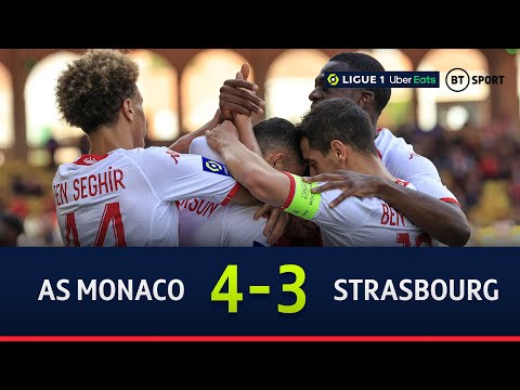 As monaco v strasbourg (4-3) | a 7-goal thriller in the south coast | ligue 1 highlights