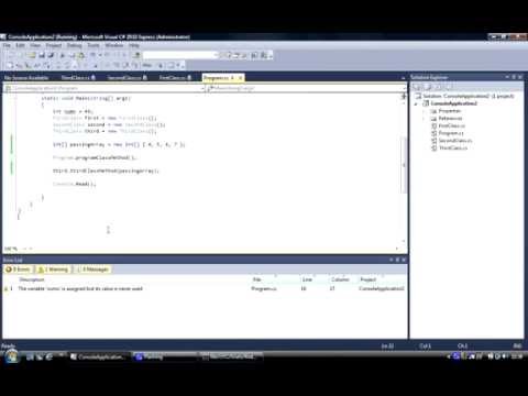 C# Beginner Programming Methods, Passing Arguments, Array Object