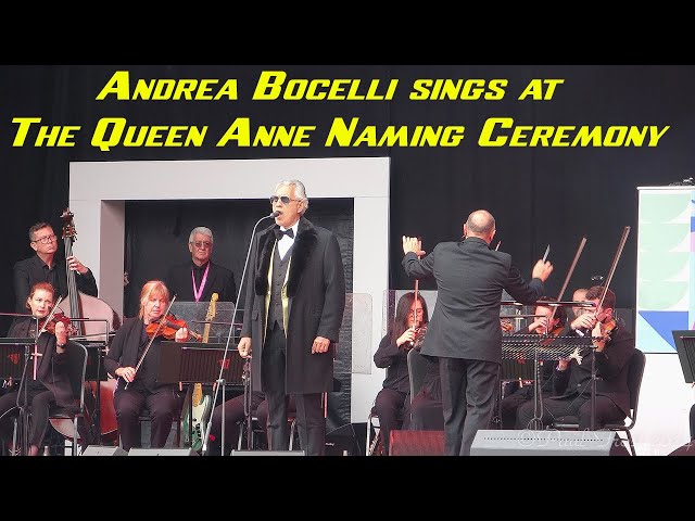 Andrea Bocelli Sings at the Naming Ceremony of the Queen Anne in Liverpool 3rd June 2024 class=
