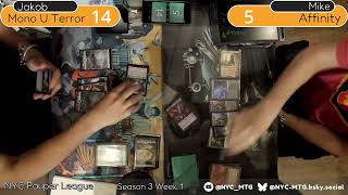 Mono Blue Terror Vs Grixis Affinity Nyc Pauper League Week 2 Season 3 Mtg Gameplay
