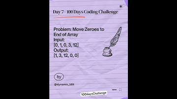 Day 7 Move zeros at end in Array #shorts #youtubeshorts