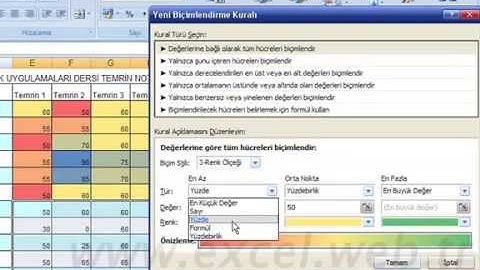 Excel Koşullu Biçimlendirme (Conditional Formatting)