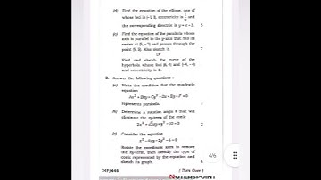 BA /Bsc 5th semester mathematics pyq Analytical Geometry DSE-1,2023