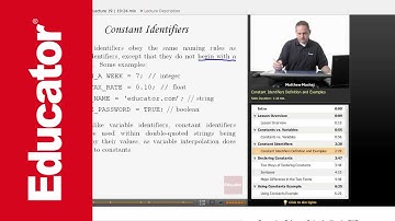 PHP: Constants vs Variables