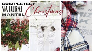 Natural Christmas Decor  Christmas Mantel Idea  Natural Greens Garland  Diy Christmas Garland